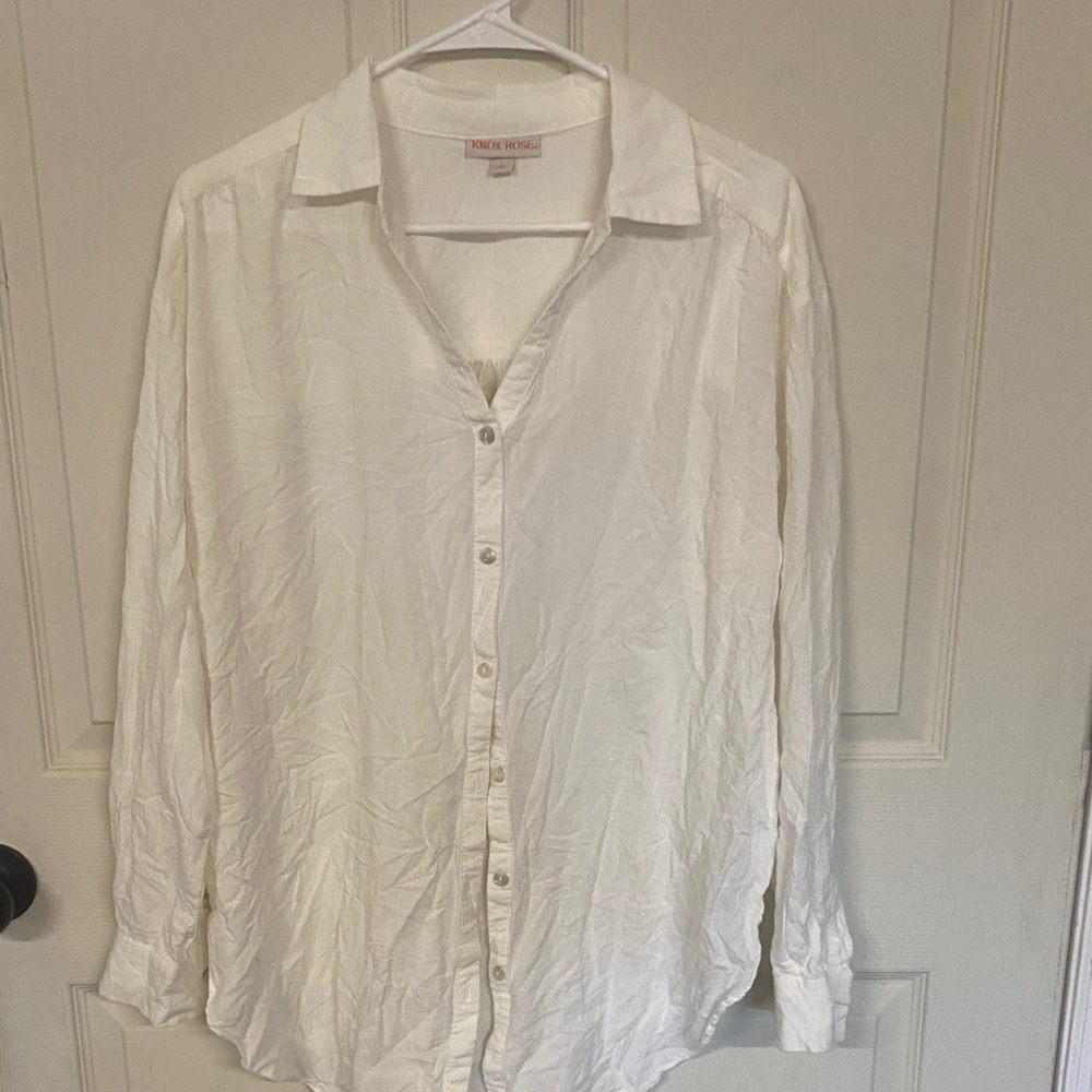 Knox Rose White Button-Up Blouse